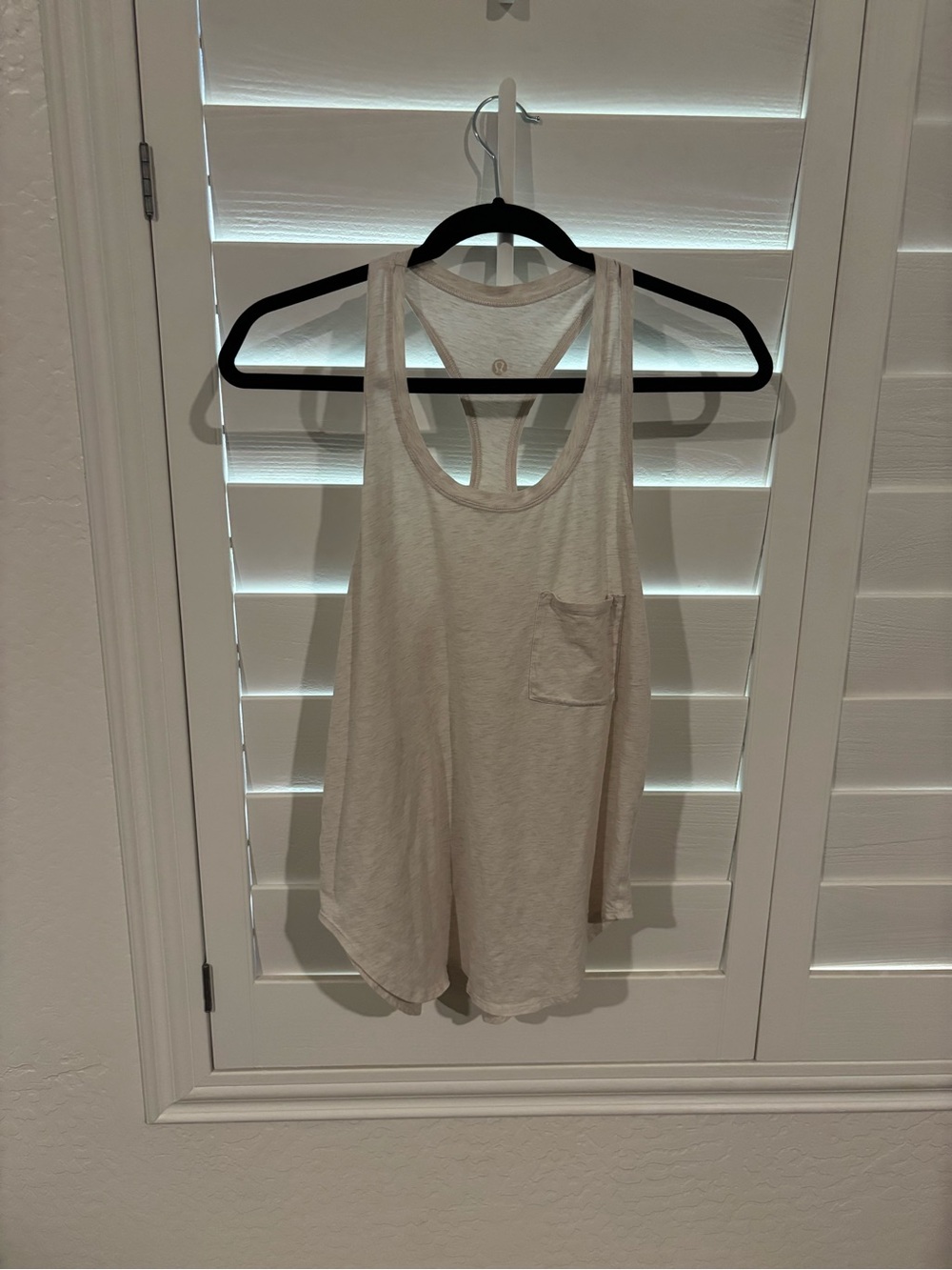 Lululemon Light Cream Racerback Tank Top with Pocket